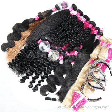 100% Original Indian Raw Virgin Hair Vendor Wholesale One Donor Cuticle Aligned Human Hair Weave Extensions 3 Days Fast Shipping
